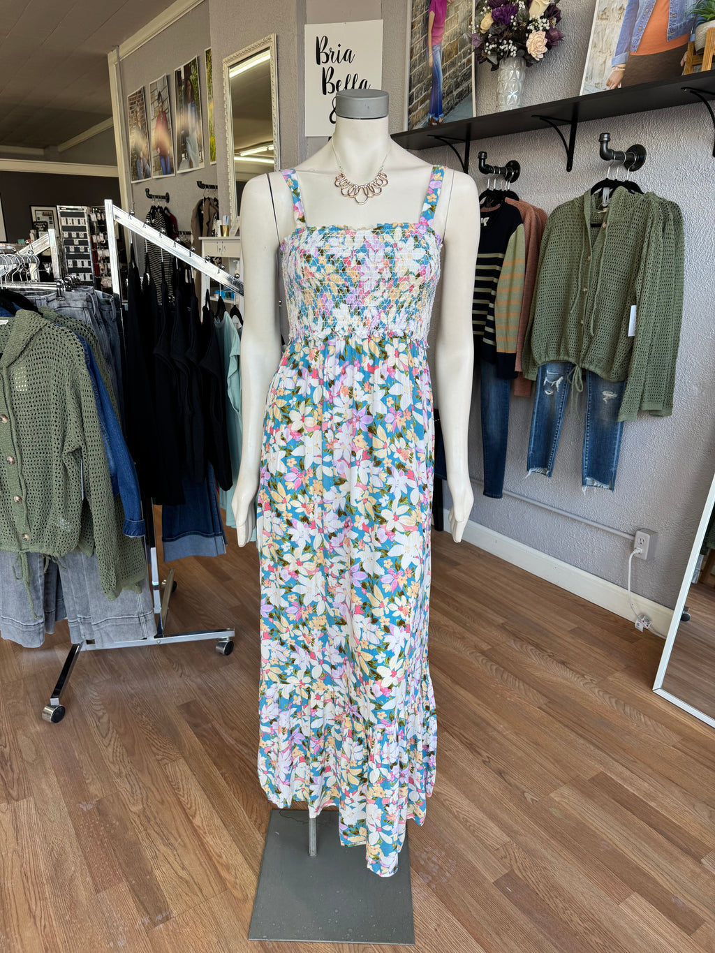 Blue floral maxi - Bria Bella & Co.