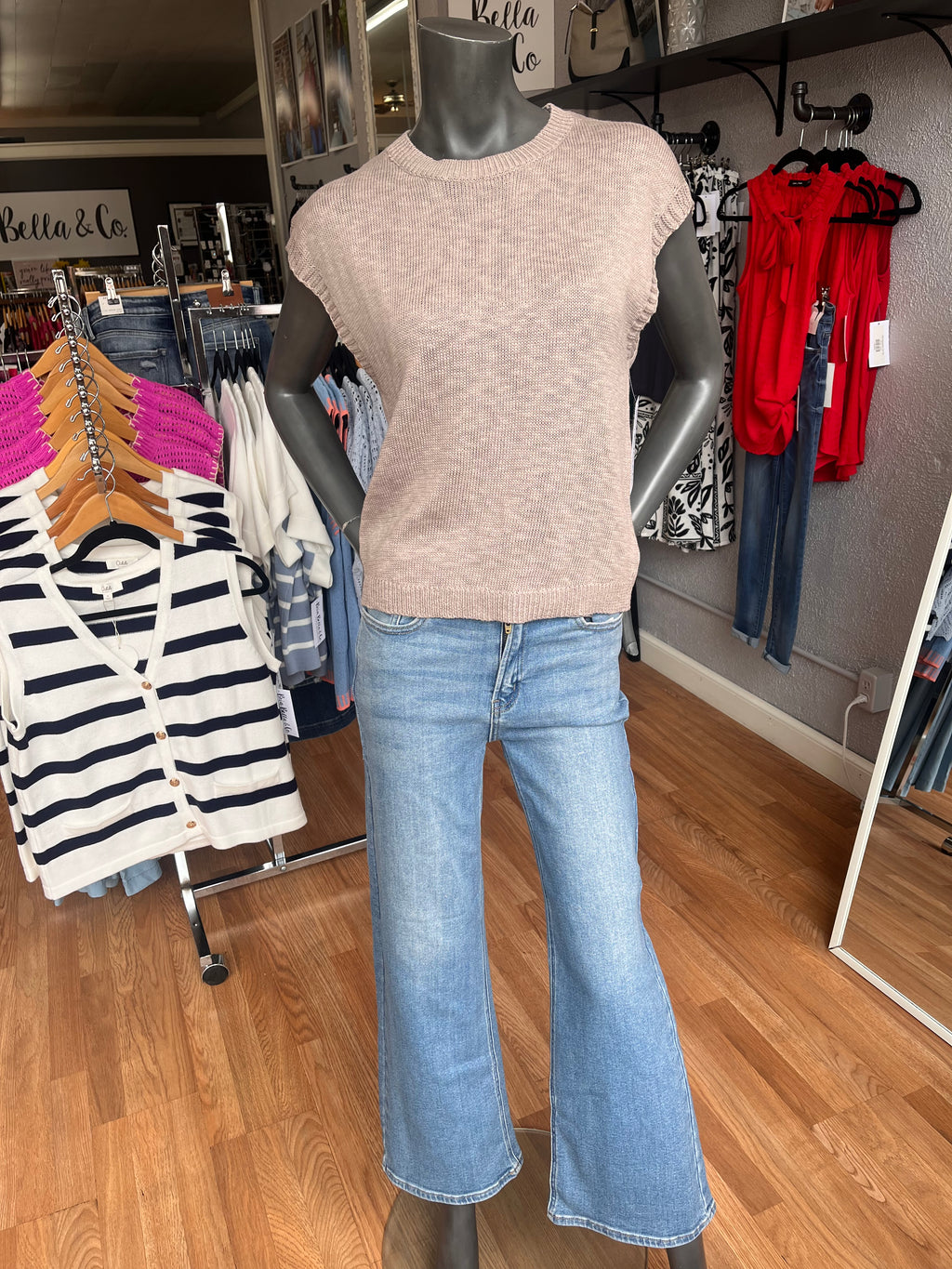 Tan Mock Neck Top - Bria Bella & Co.